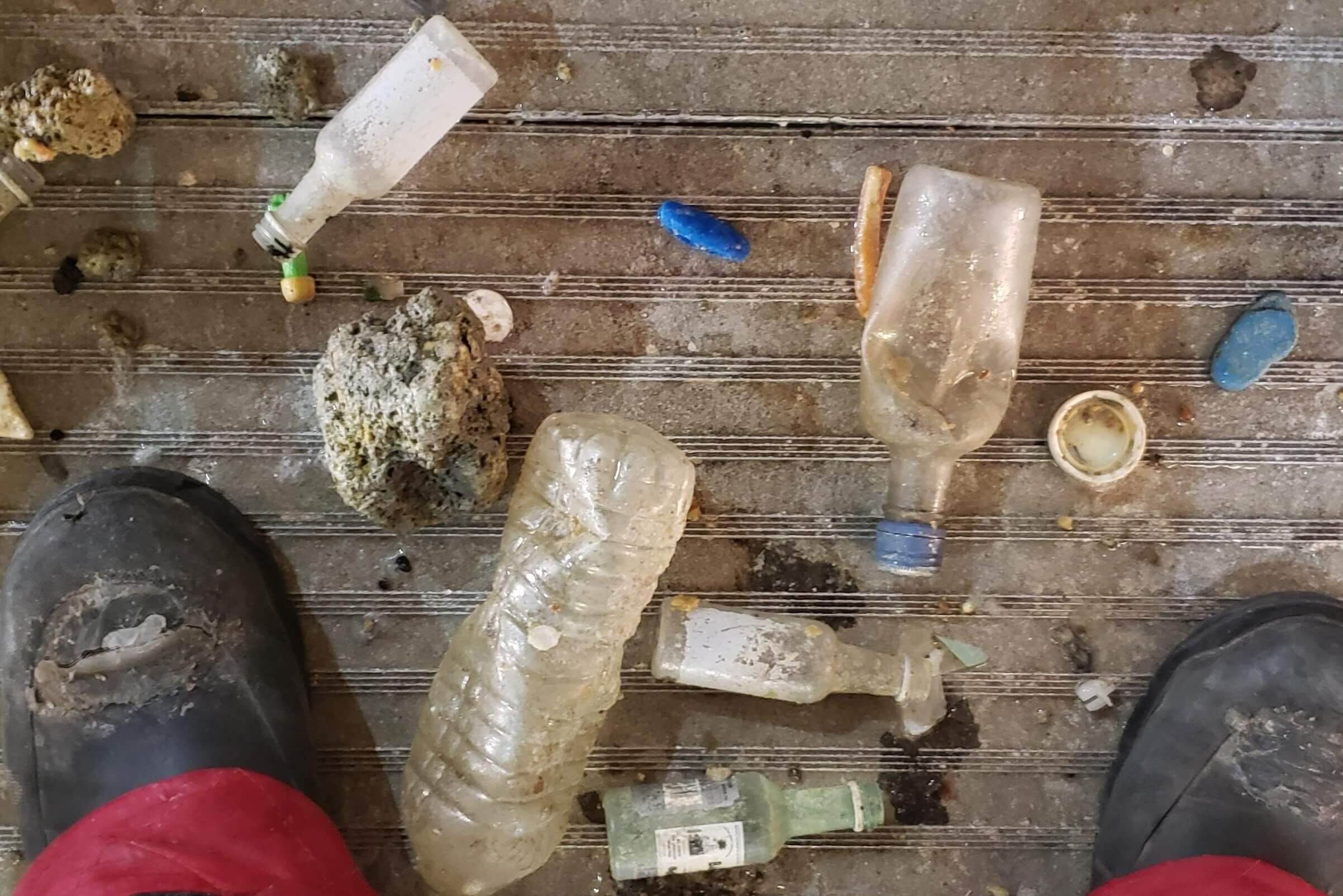 Bottles and garbage pulled from Headworks