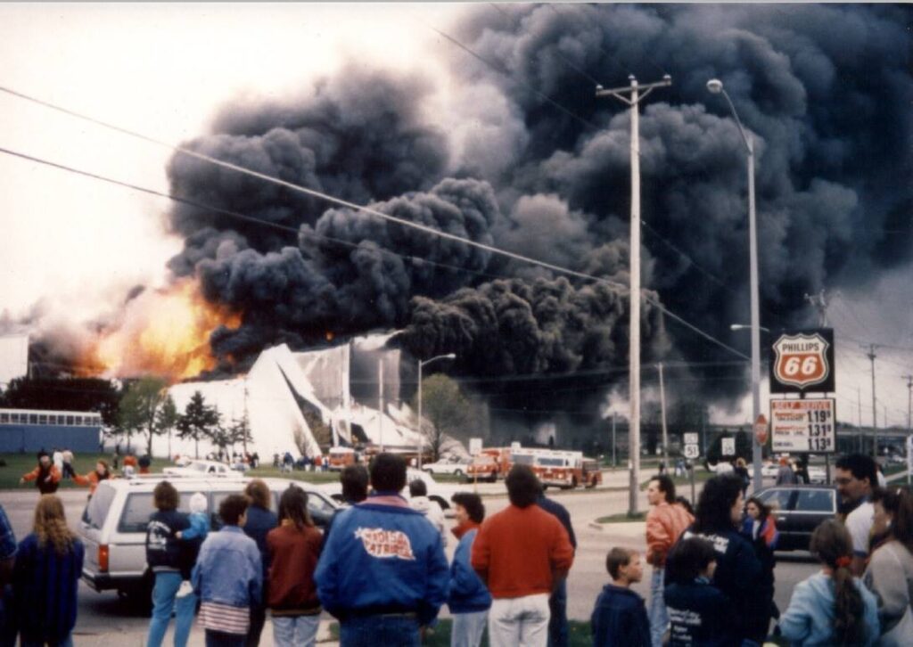 The Central Storage & Warehouse fire was such a spectacle, crowds gathered to watch the action. Credit: City of Madison - Fire