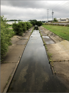 A 2021 image of the stormwater drainage channel that once held the "Butter River" from the famed CSW fire.