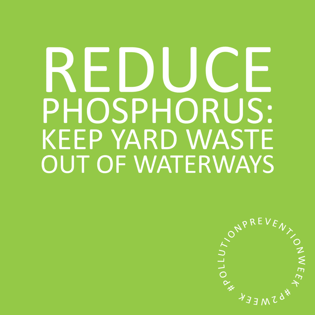 Reduce phosphorus: No yard waste in waterways. #PollutionPreventionWeek #P2Week