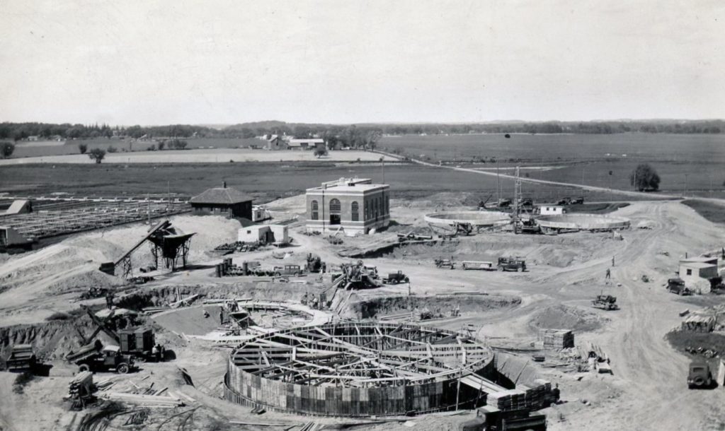 A historic 1935 photograph of Nine Springs Wastewater Treatment Plant taken within a few years of the creation of the Madison Metropolitan Sewerage District.