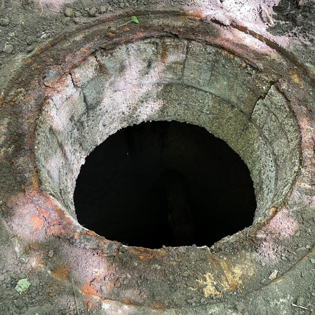 A close-up of a concrete casting that is too deteriorated to repair.