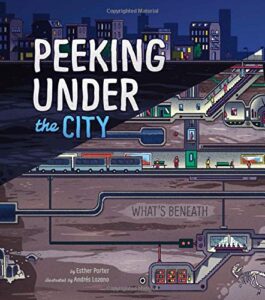 Book Peeking Under City