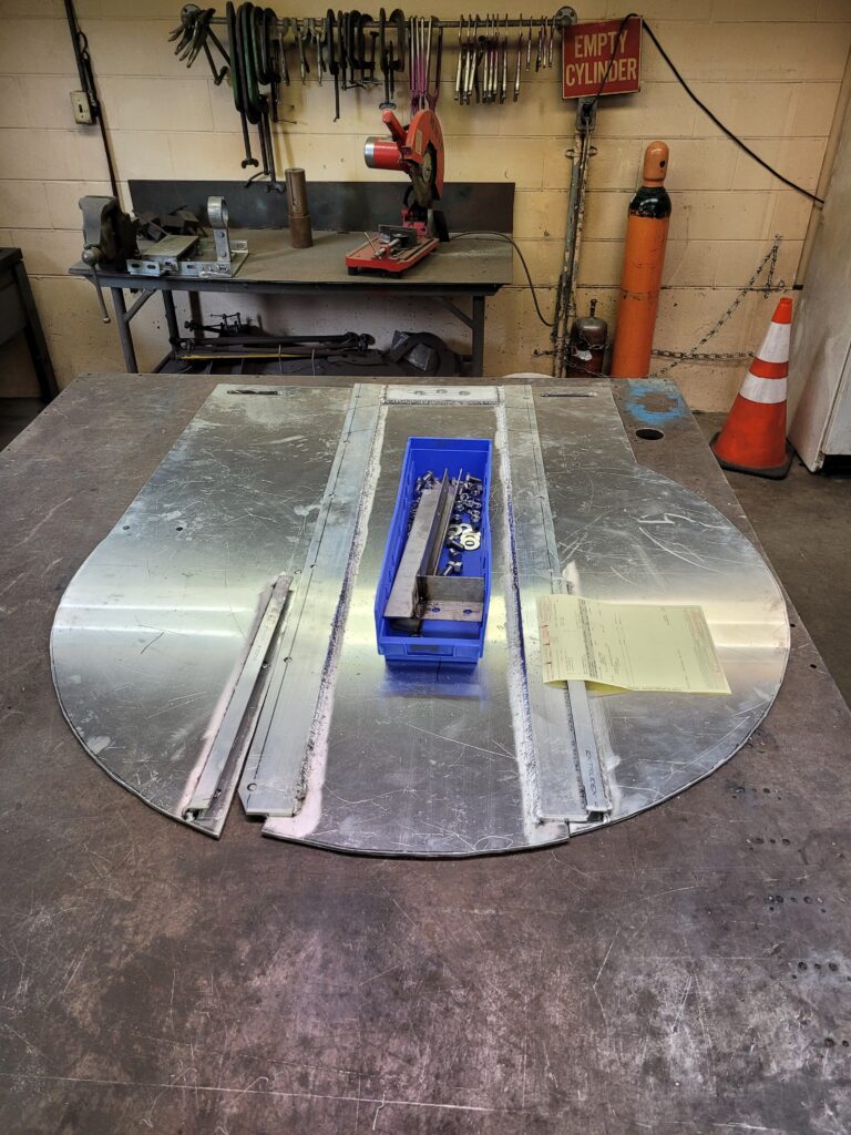 The stop plate that mechanic Corey Stark-Prohaska fabricated for the Mills Street sinkhole project allowed flow to be diverted down the Haywood relief sewer.