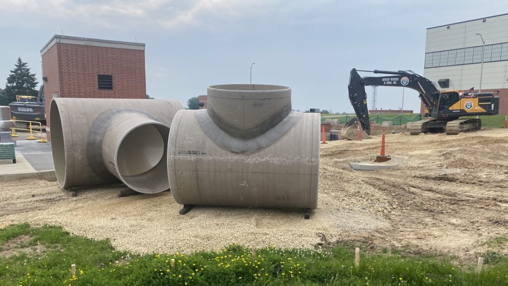 New flow splitter infrastructure staged for installation in June 2025.
