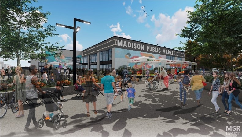A rendering of what the Madison Public Market will look like in the future, once it's open.